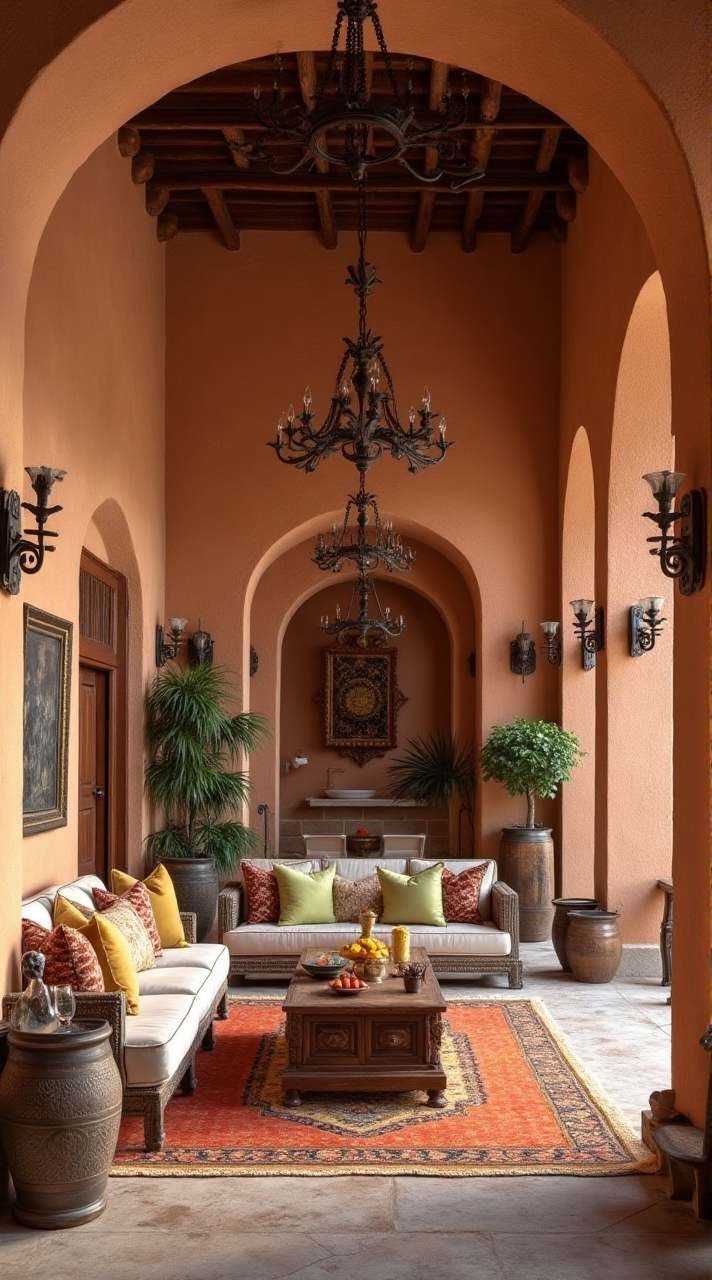 Mediterranean Villa - Warm Terracotta and Arches Interior