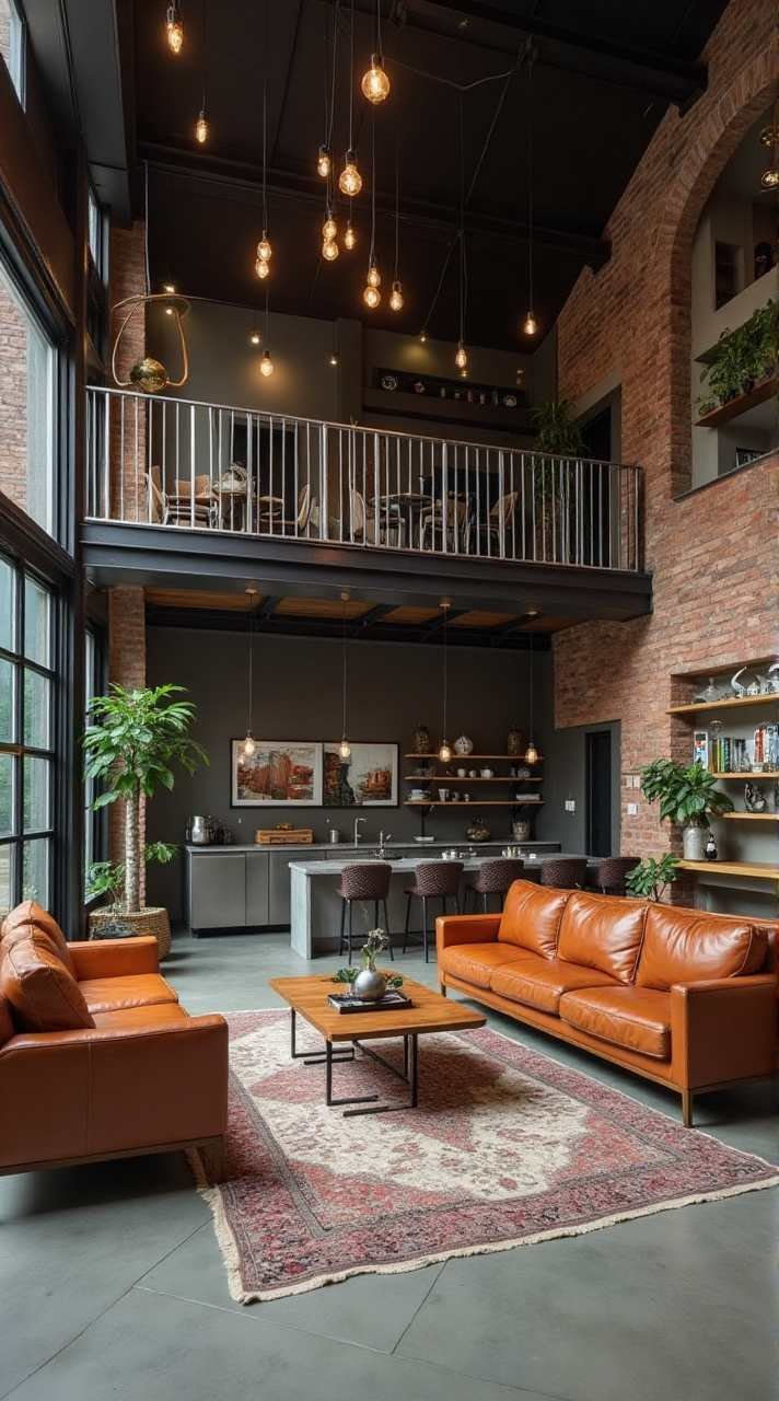 Mid-Century Industrial Loft Interior