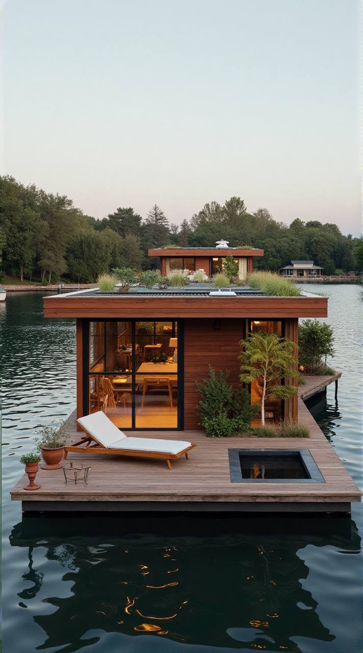 Timeless Harmony Afloat – Mid-Century Modern Floating Haven