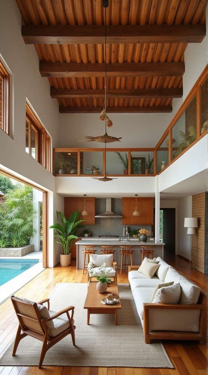 Mid-Century Tropical Haven Interior