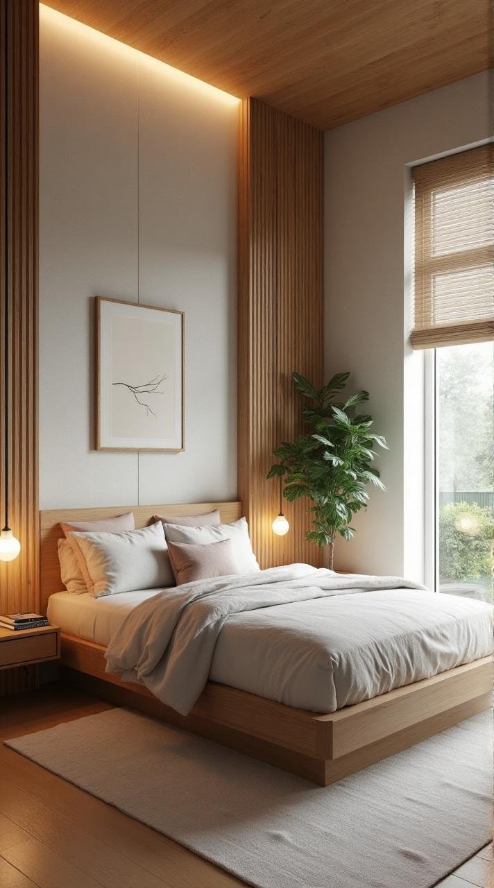 Earthy Elegance: A Minimalist Zen Bedroom Retreat