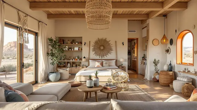 Modern Boho Desert Prefab Home Interior