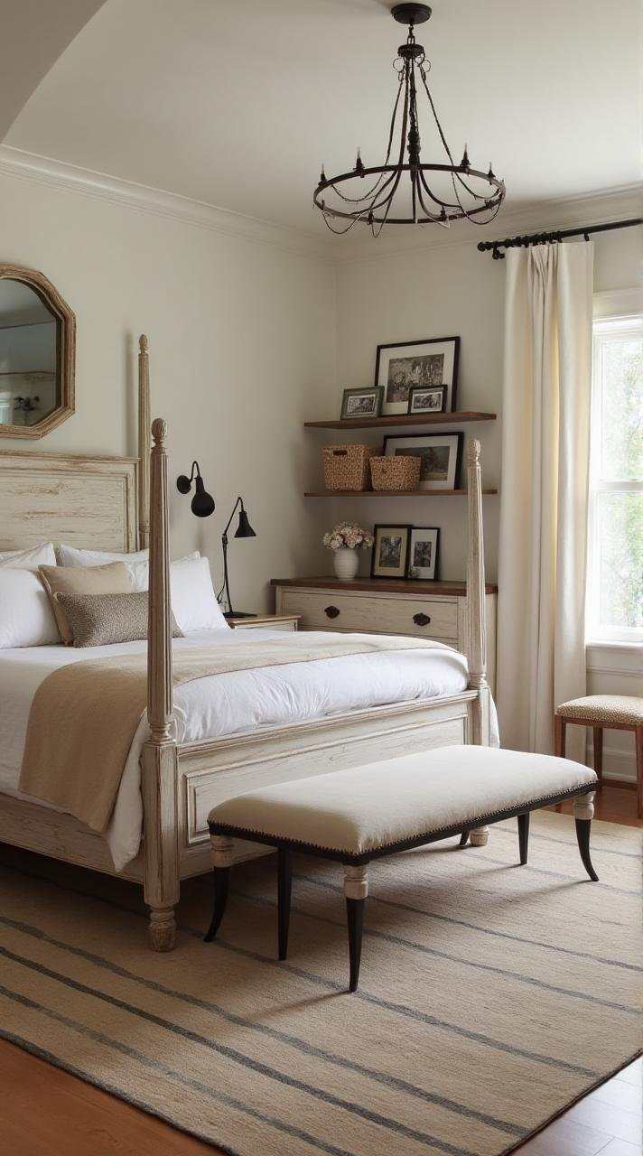 Modern Farmhouse Charm – A Cozy Bedroom with Timeless Elegance
