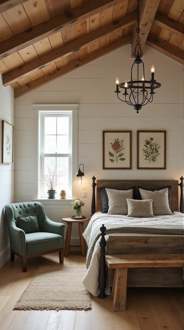 Rustic Charm - A Farmhouse Bedroom with Modern Simplicity