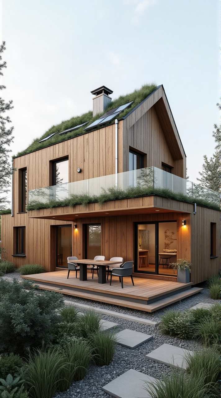 Scandinavian Eco-Living: A Green-Roof Modular Haven
