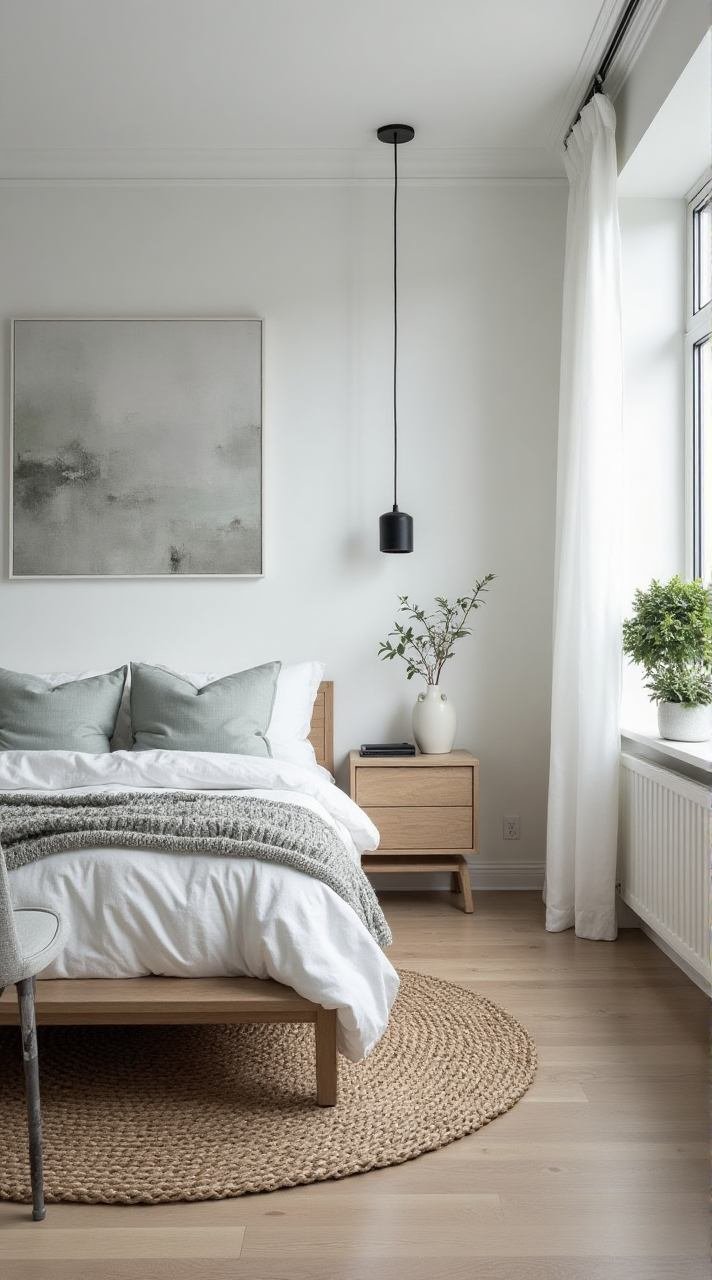 Scandinavian Calm Bedroom – A Haven of Minimalist Comfort