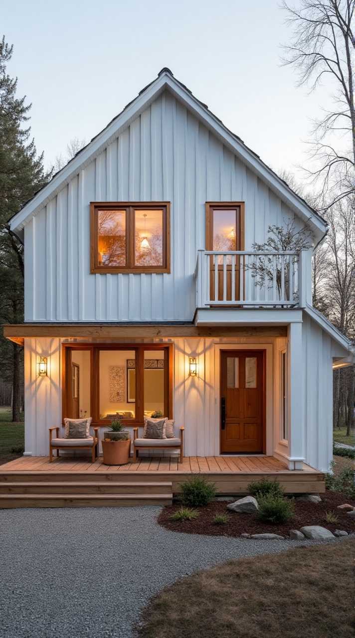 Scandinavian Serenity - Warm Wood and White Two-Story Retreat