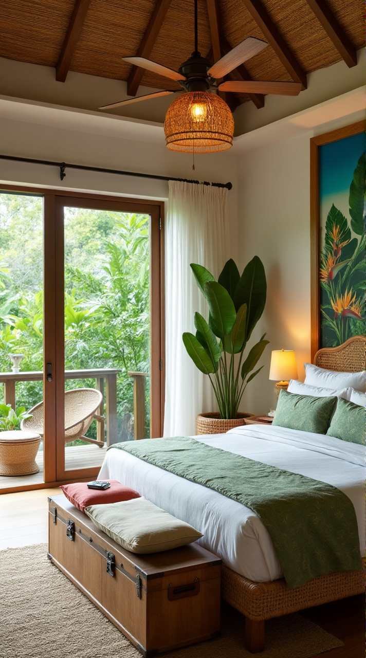 Verdant Oasis Bedroom – Tropical Escape with Island Vibes