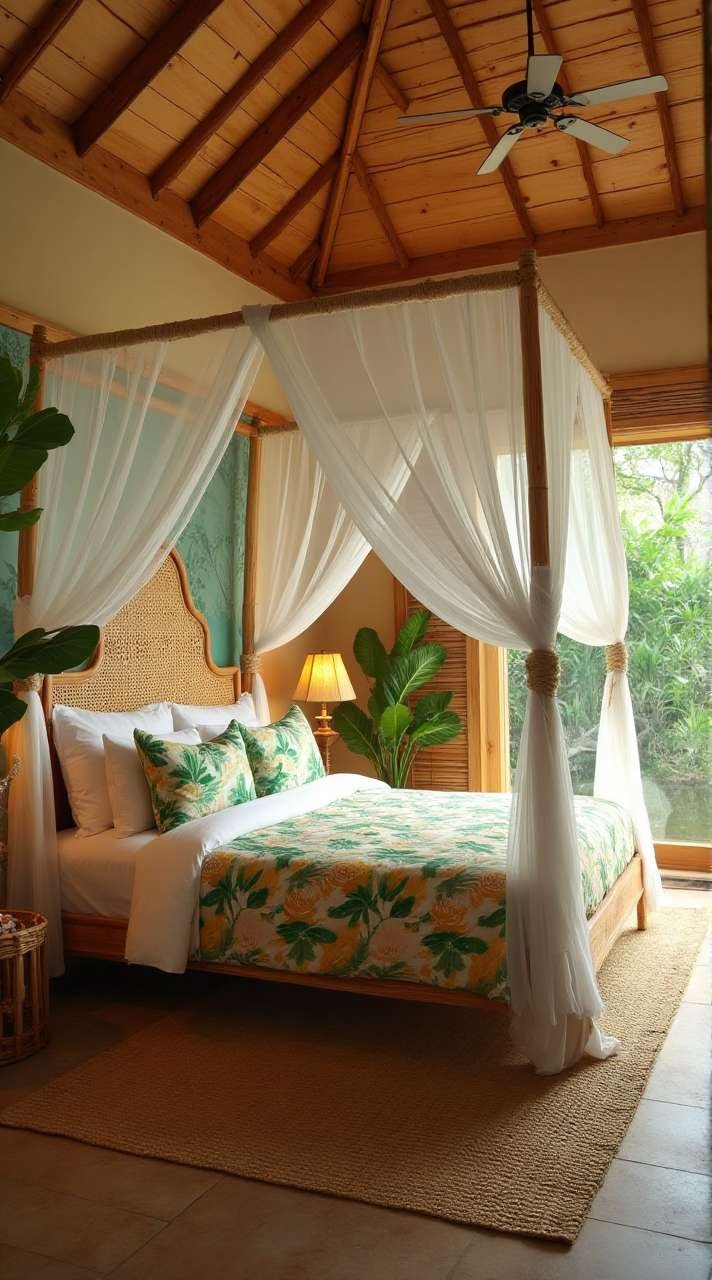 Tranquil Retreat: Tropical Paradise Bedroom Escape