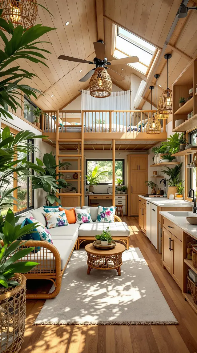 Tropical Paradise Tiny House Interior