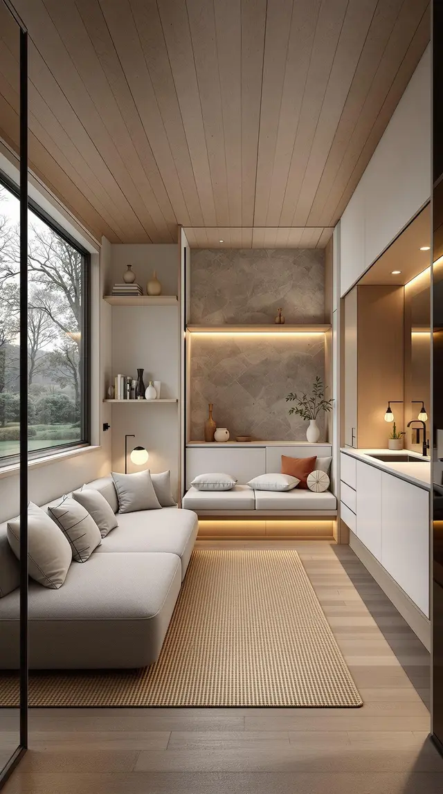 Zen Minimalist Tiny House Interior