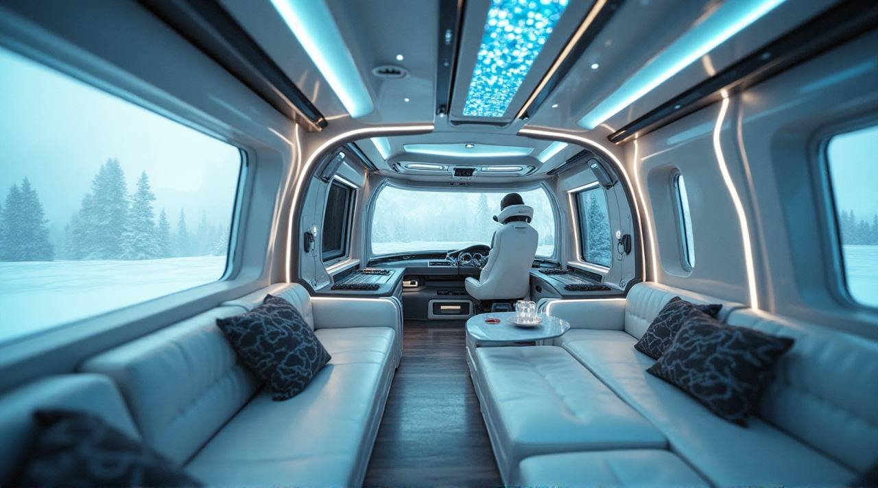 Futuristic Ice Hotel – High-Tech Winter RV interior