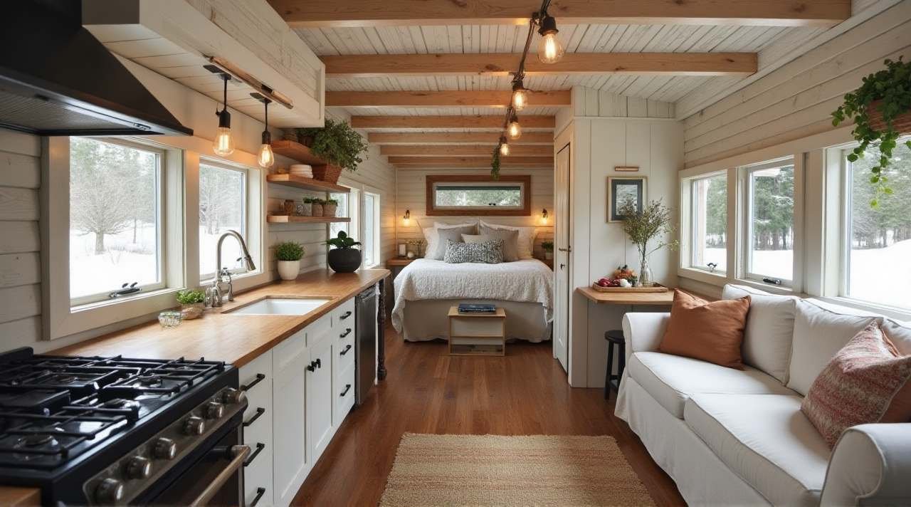 Homestead Winter Escape – Farmhouse-Inspired RV interior