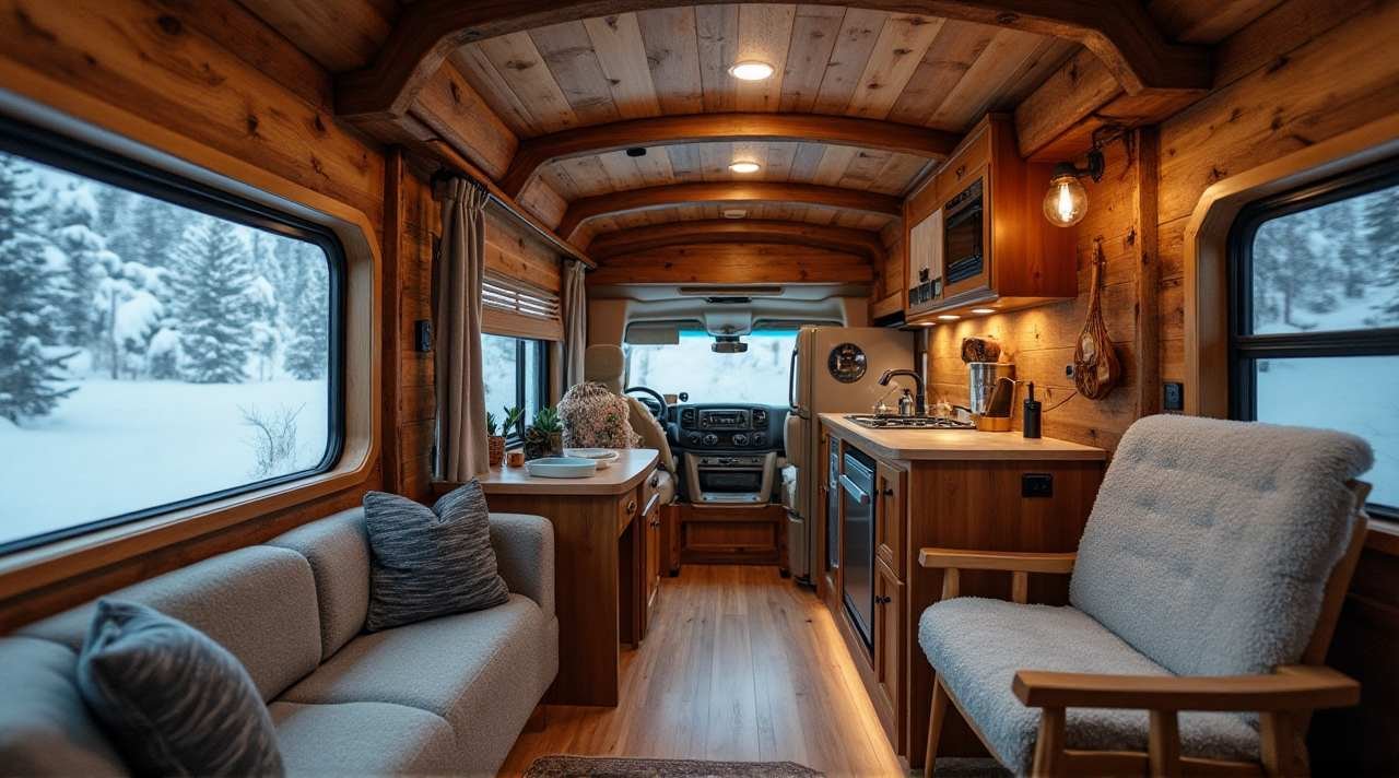 Nomadic Mountain Lodge – Adventurer’s Winter RV interior