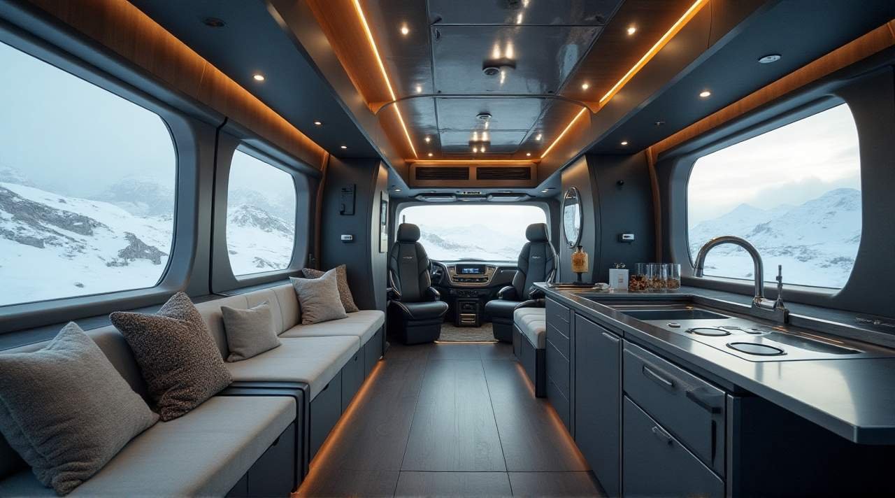 Off-Grid Arctic Explorer – High-Tech Winter Adventure RV interior