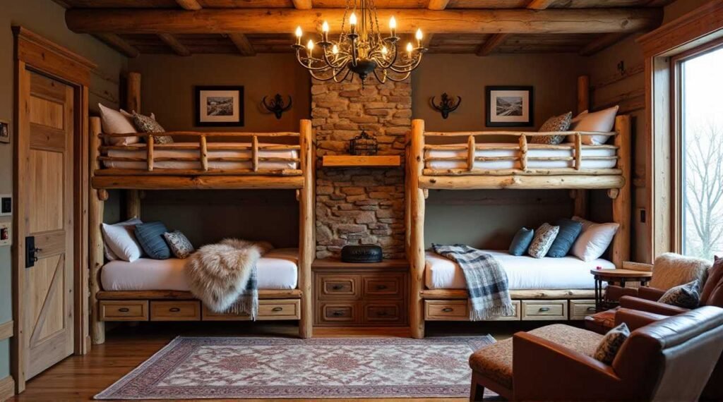 A closer look at Rustic Luxury Cabin Loft Beds