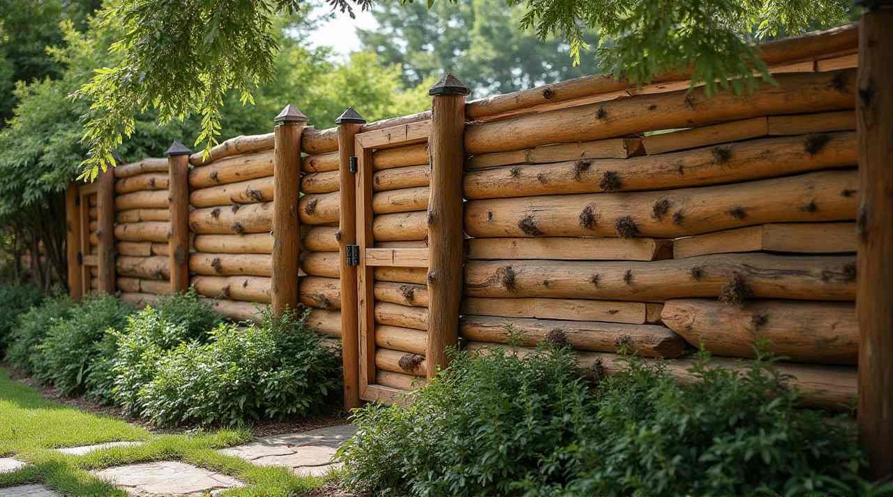 Woodland Retreat – Rustic Log Fence for a Cozy Cabin Feel