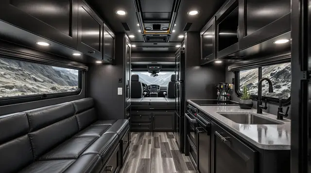 The Rocky Trailblazer - Bold, Rugged Mountain RV Interior