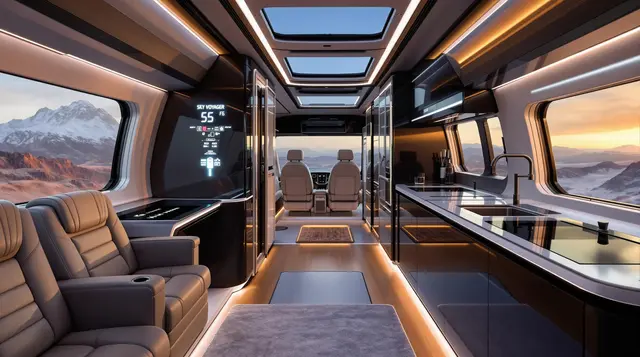 The Sky Voyager - Luxury RV with Airborne Capability  interior