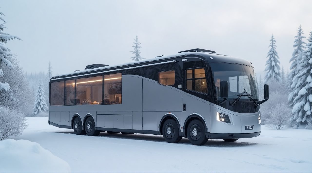 Ultra-Modern Winter Retreat RV – Minimalist Luxury on the Road