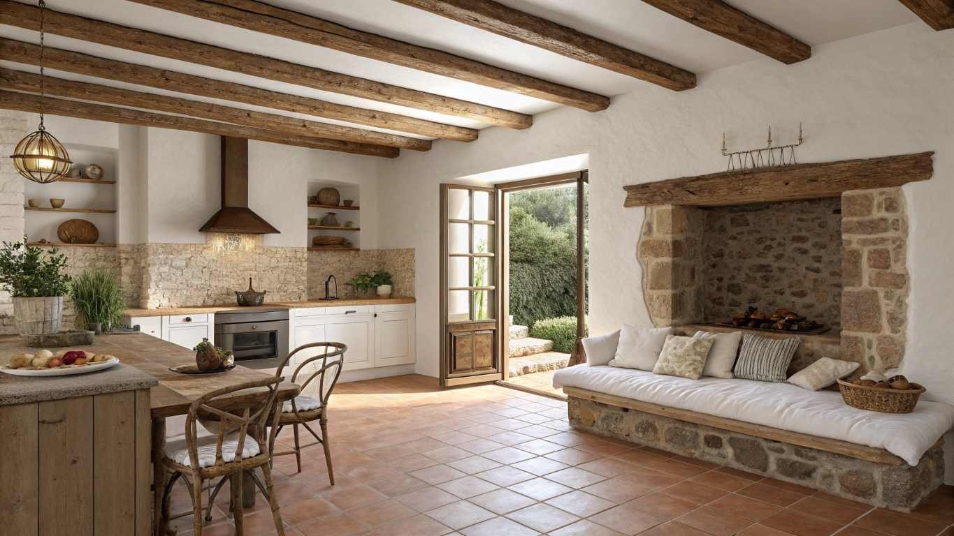Mediterranean Stone Cottage interior