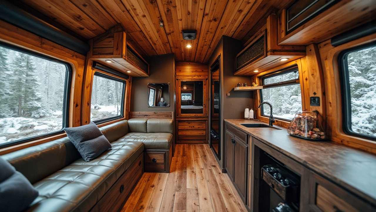 Alpine Industrial Fortress – Wood and Steel Winter Warrior Van Interior