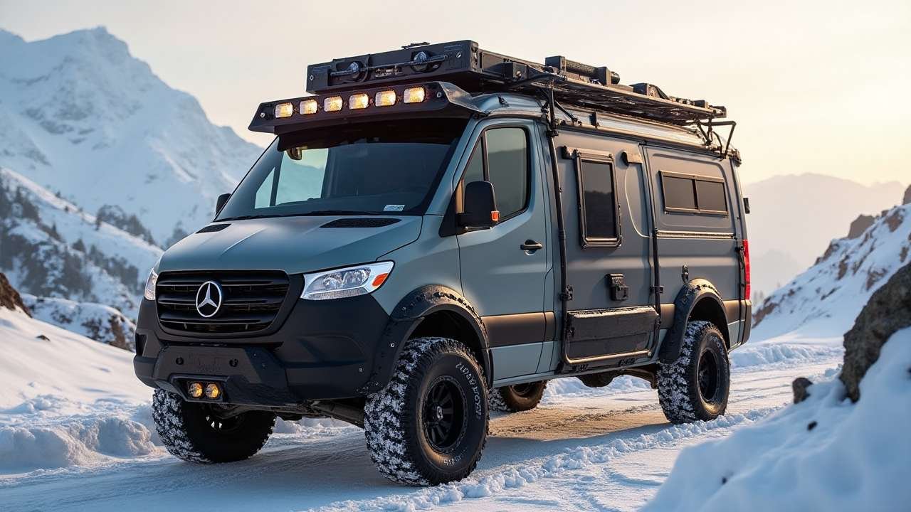 Charcoal Timber Tank – Alpine Industrial Van Built for Winter Defense