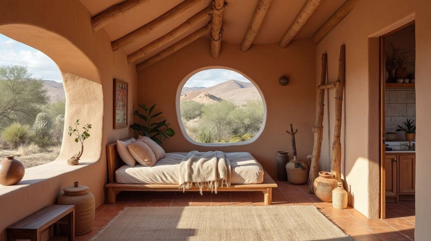 Desert Adobe Eco-Pod interior