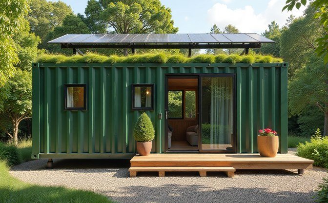 Emerald Oasis: Eco-Luxury Container Pod