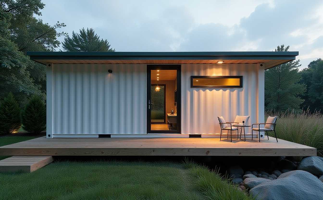 White Canvas & Wood: Minimalist Zen Container Escape