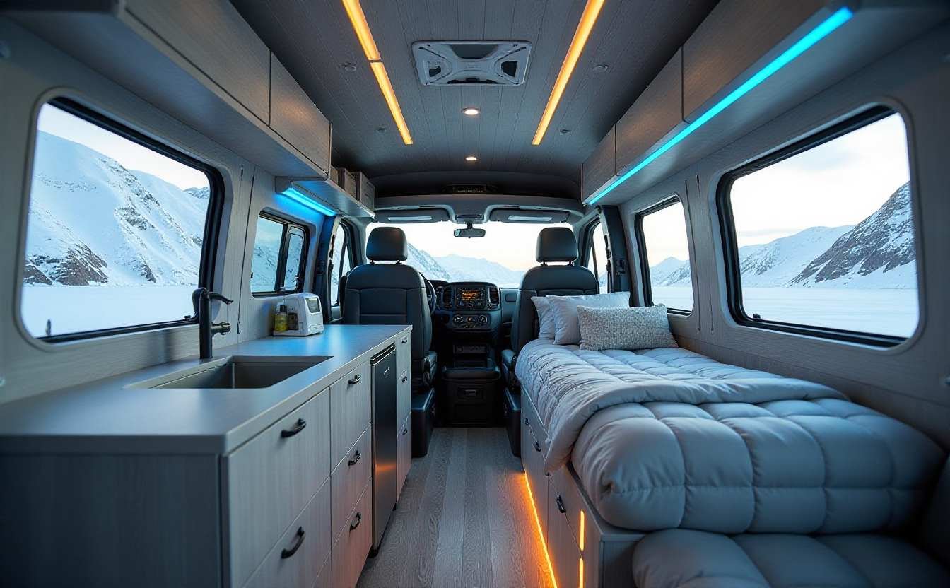 Nordic Shield – Glacier-Tough Van for Arctic Expeditions interior