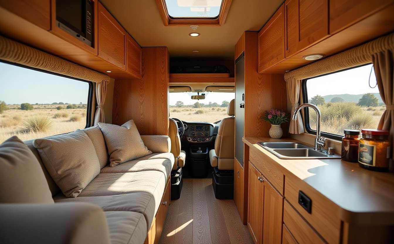 Savanna Bronze – Off-Grid Safari Expedition Van interior