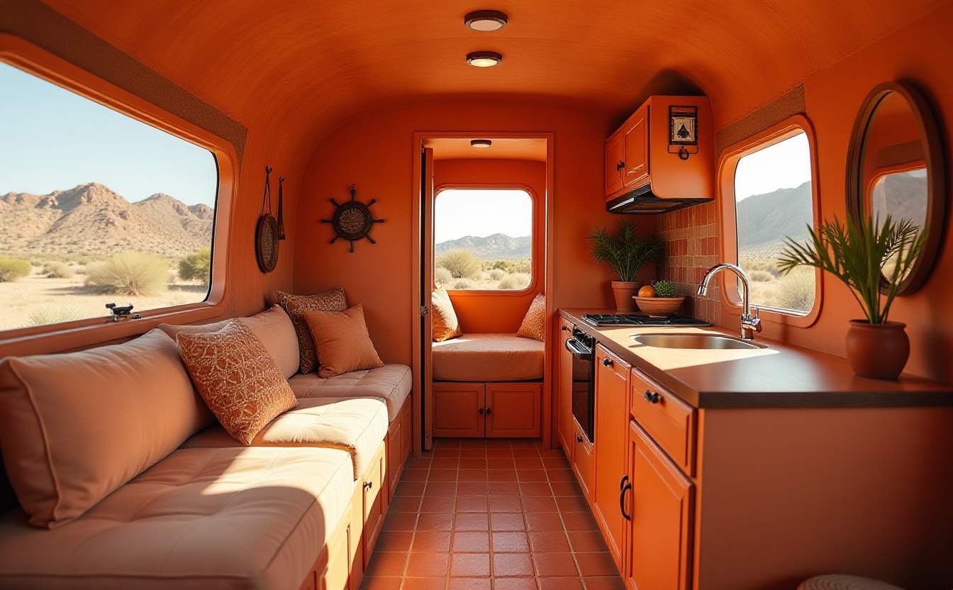 Terracotta Titan – Earthy Adobe Desert Van interior