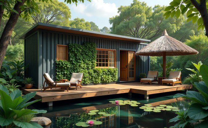 Emerald Oasis: Tropical Rainforest Container Hideaway