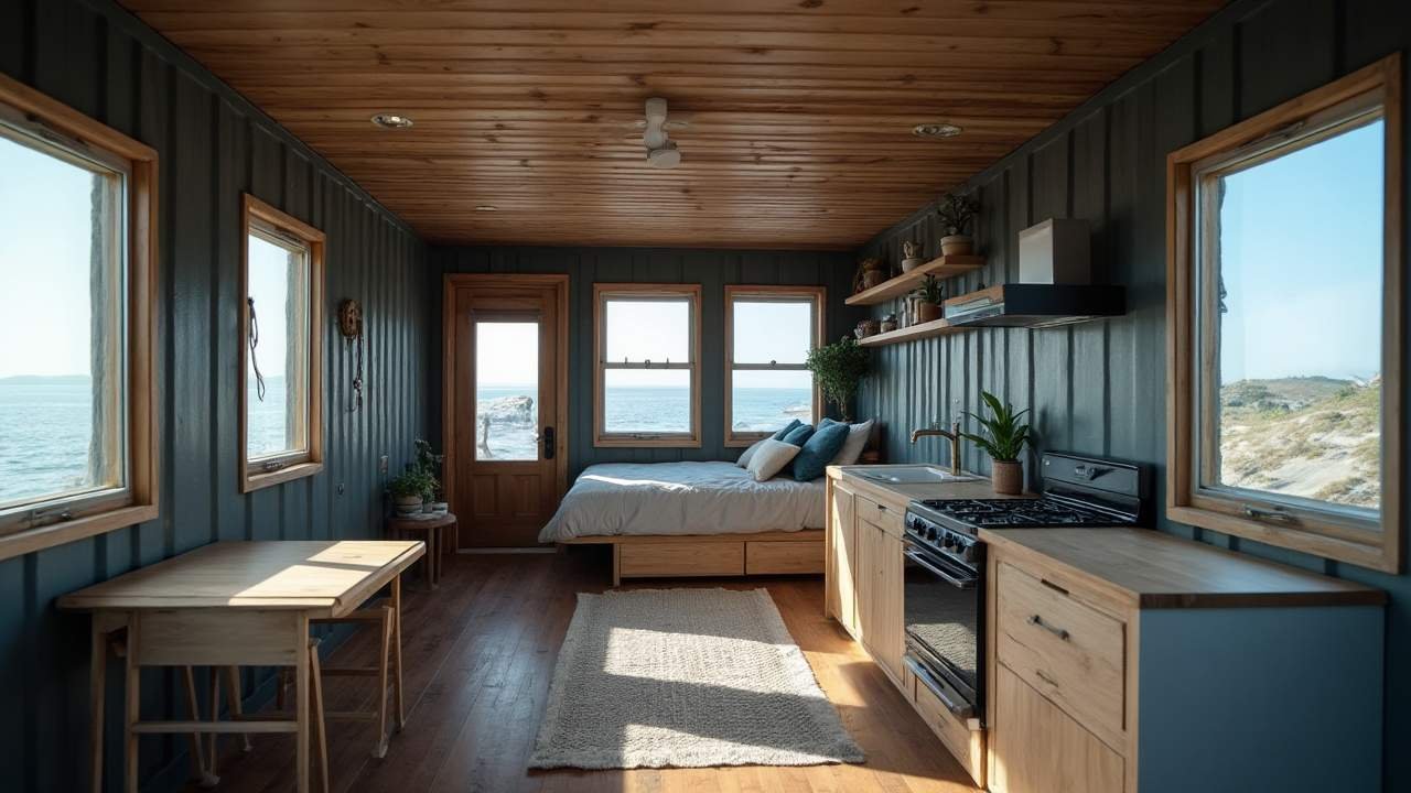 Coastal Research Outpost – Minimalist Off-Grid Explorer’s Home Interior
