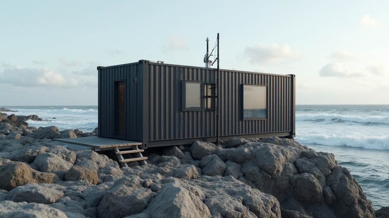 Rocky Shore Research Pod: Minimalist Coastal Explorer’s Home