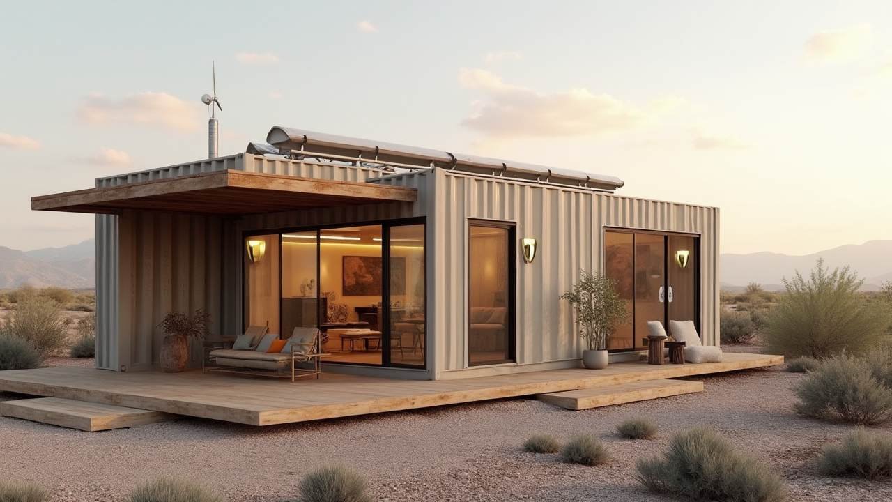 Sand-Hued Sanctuary: Desert Modern Container Home Escape
