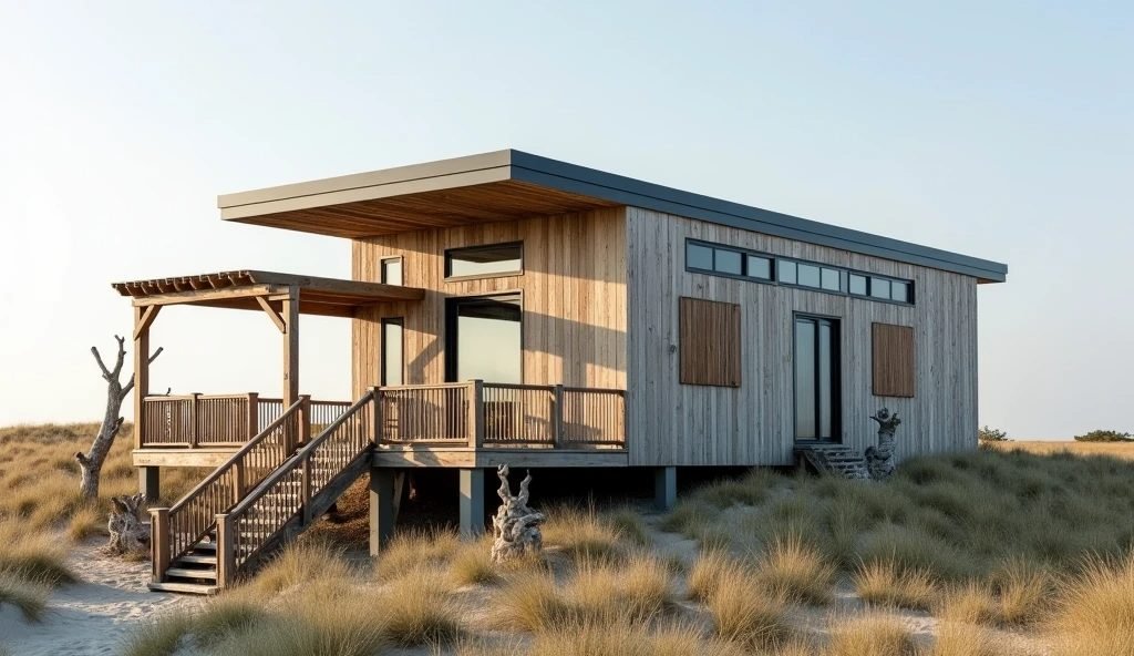 Driftwood Dune House – Split-Level with Natural Finishes