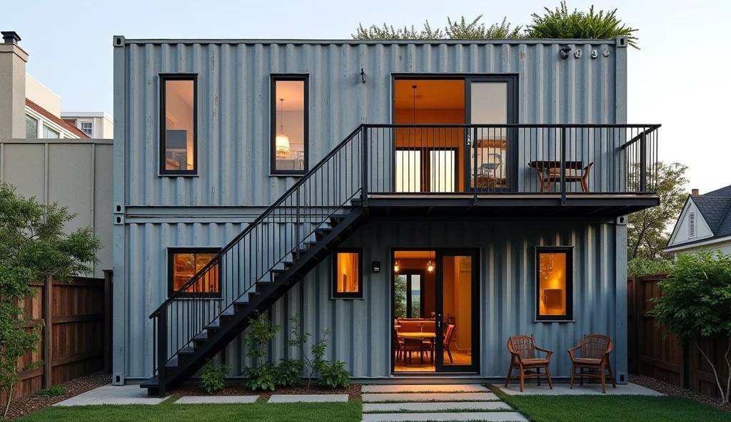 Steel and Sunshine Container Home - Industrial Loft Living Redefined