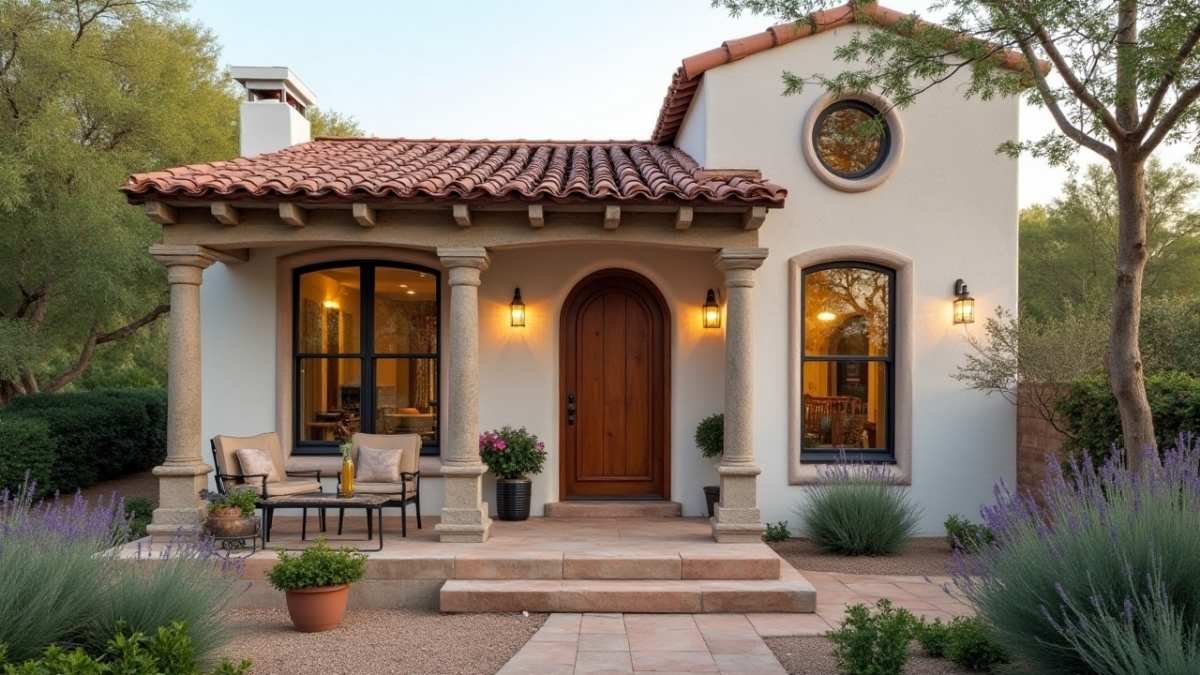 Mediterranean Villa Tiny Home: Sunlit Elegance in a Compact Space