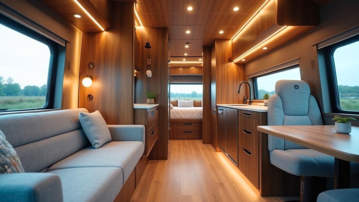 Modern Glam - Compact Motorhome interior