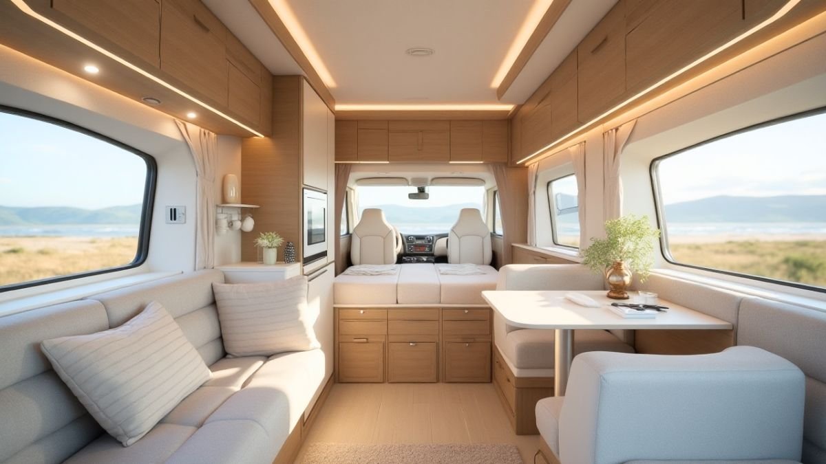 Modern Minimalist Theme - Compact Motorhome interior