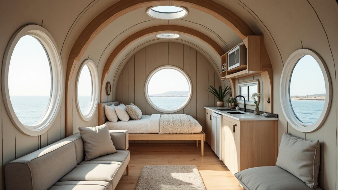 Scandi-Boho Shell – Calm, Curved, and Coastal-Strong Interior
