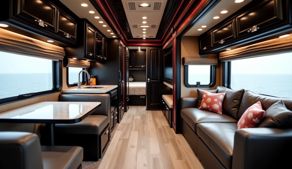 The Class A Luxury Liner with Panoramic Lounge interior