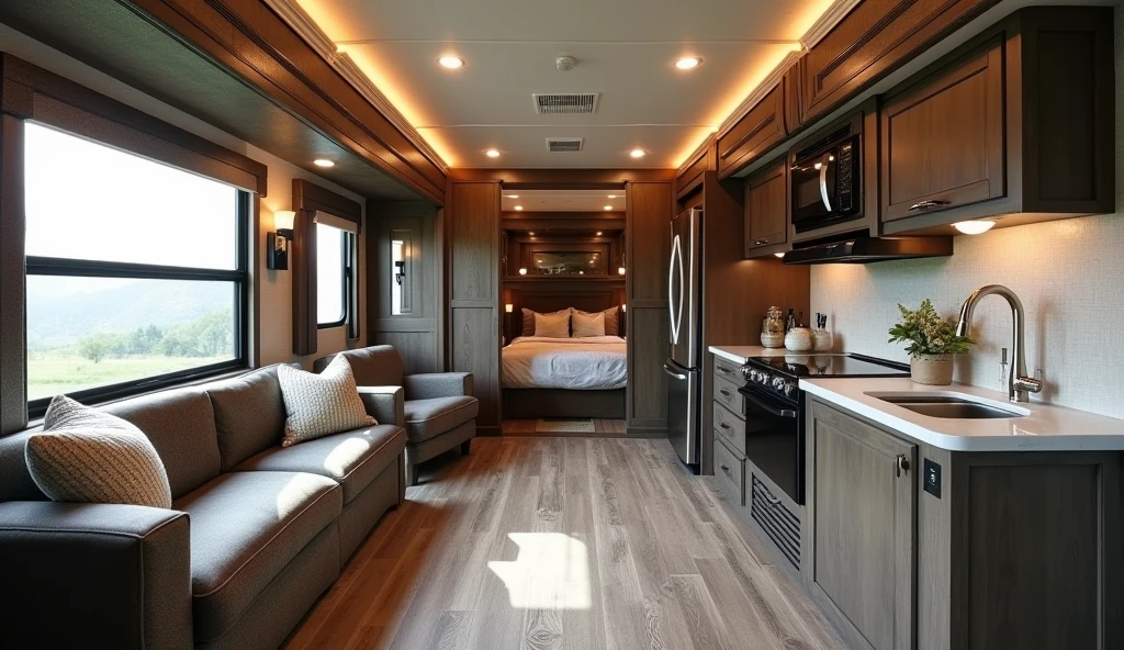 The Fifth Wheel Rustic Luxe with Expandable slide-out interior