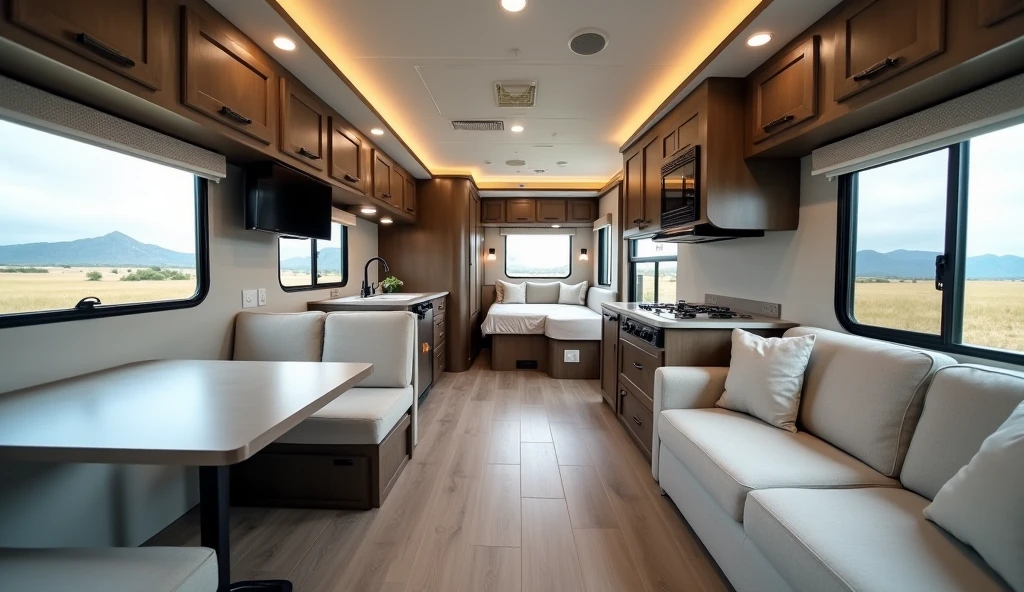 The Open Concept Loft RV interior
