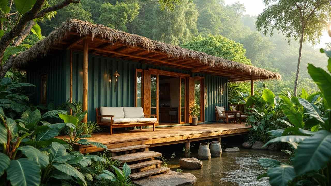 Emerald Canopy Container Pod: A Tropical Eco-Haven
