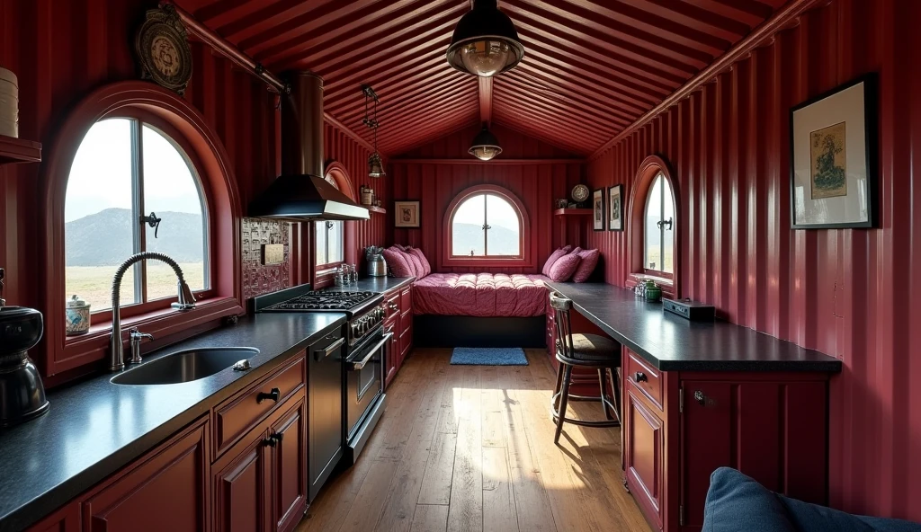 Victorian Steampunk Container Home interior