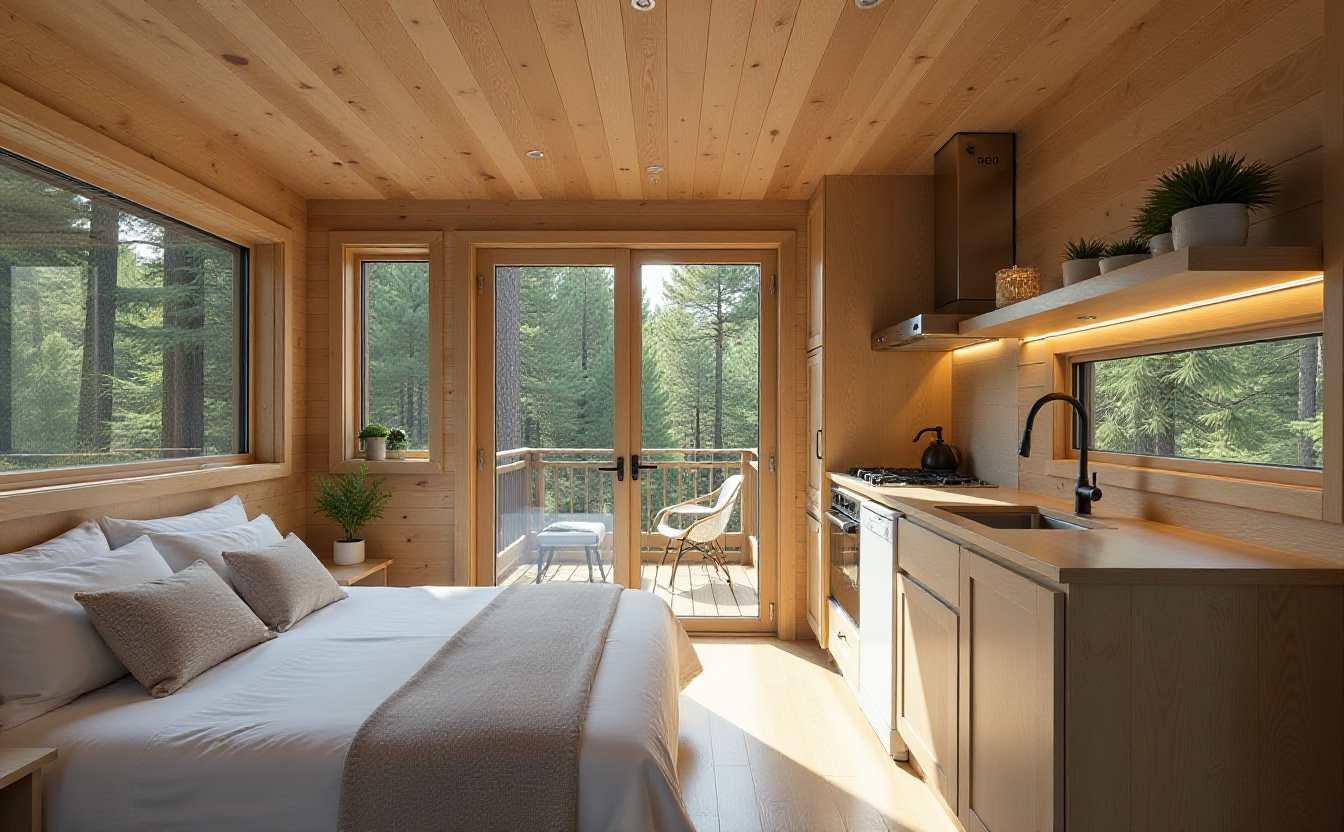 Whispering Pines Pod – Modern Cabin in Elevated Forest Setting interior