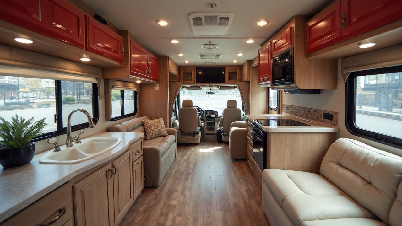 Fleetwood Bounder 35K RV with Hidden Garage Space Interior